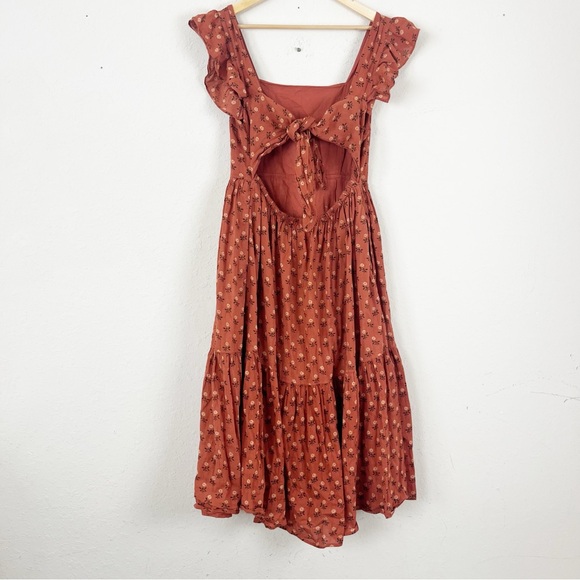 Madewell Ruffle Strap Tiered Midi Dress Size Medium - Picture 7 of 8